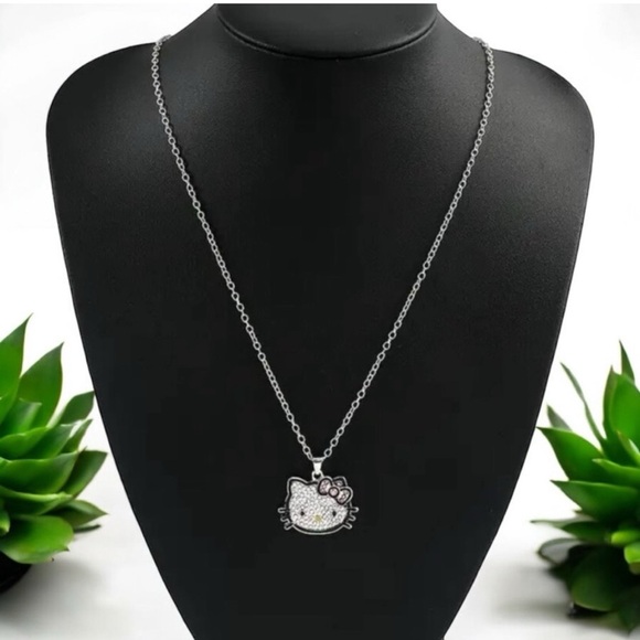 Hello Kitty Rhinestone Pendant Necklace - Picture 1 of 4